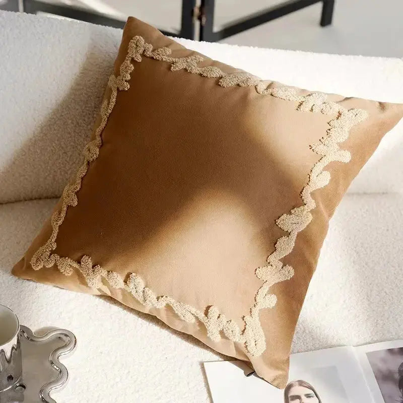 Capa de almofada nórdica vintage marrom 45x45 cm - Numa Decor